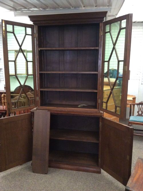 19C OAK BOOK CASE - ADDITIONAL PHOTO 5