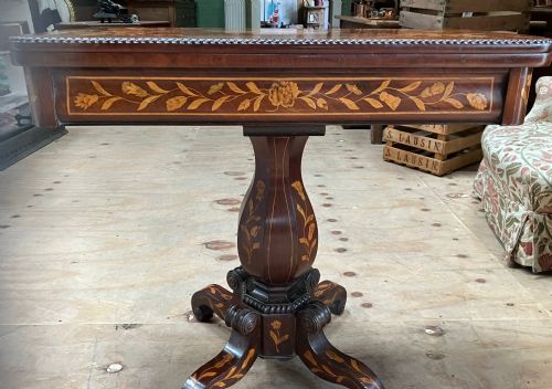 WILLIAM IV MAHOGANY AND MARQUETRY CARD OR SIDE TABLE DUTCH - ADDITIONAL PHOTO 1