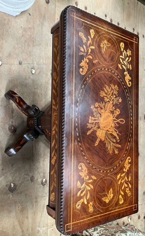 WILLIAM IV MAHOGANY AND MARQUETRY CARD OR SIDE TABLE DUTCH - ADDITIONAL PHOTO 2