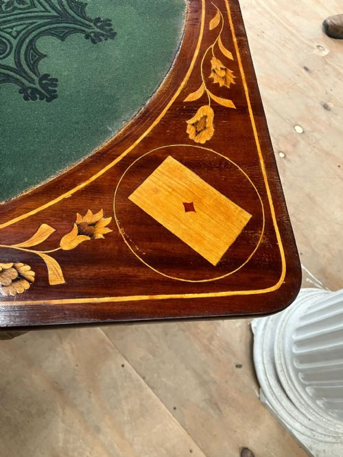 WILLIAM IV MAHOGANY AND MARQUETRY CARD OR SIDE TABLE DUTCH - ADDITIONAL PHOTO 4