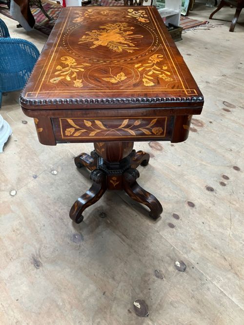WILLIAM IV MAHOGANY AND MARQUETRY CARD OR SIDE TABLE DUTCH - ADDITIONAL PHOTO 7