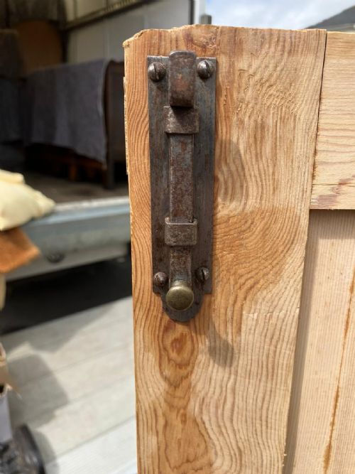 19C LARGE PINE 2 DOOR WARDROBE OR PANTRYKITCHEN CUPBOARD - ADDITIONAL PHOTO 6