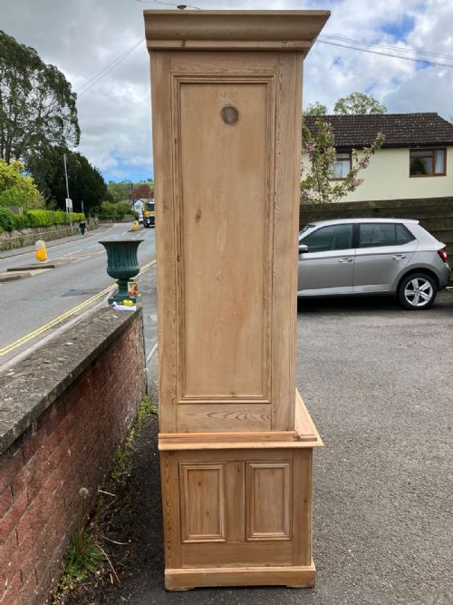 19C LARGE PINE 2 DOOR WARDROBE OR PANTRYKITCHEN CUPBOARD - ADDITIONAL PHOTO 8