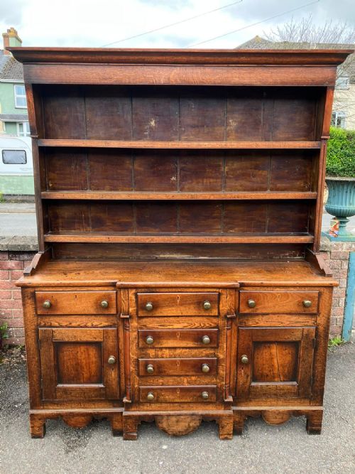 george iii oak and fruitwood dresser - CATEGORY: ANTIQUE DRESSERS - DATED GEORGIAN