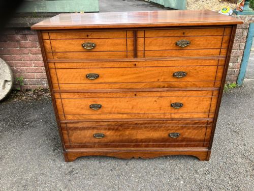 gillow co art's and crafts walnut chest - CATEGORY: ANTIQUE CHEST OF DRAWERS - DATED VICTORIAN