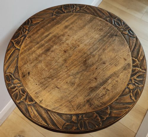 LIBERTY CO LARGE ART'S AND CRAFTS JAPANESE CARVED OCCASIONAL TABLE - ADDITIONAL PHOTO 7