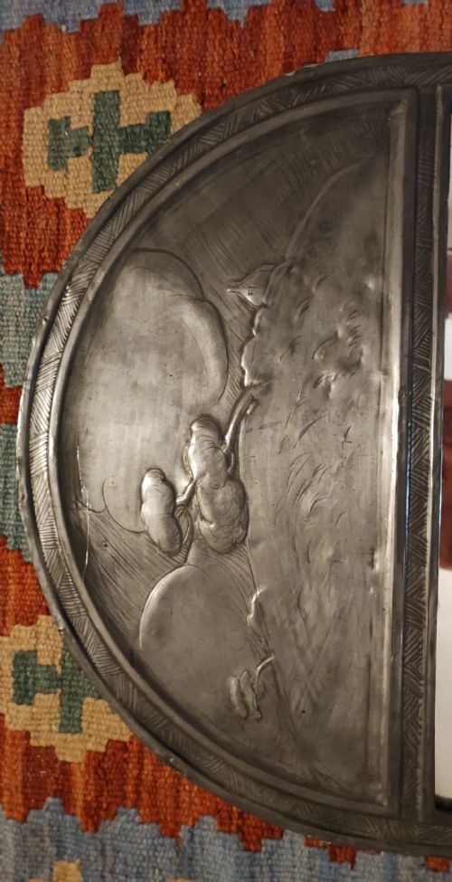 ANTIQUE ART'S AND CRAFTS PEWTER FRAMED MIRROR BY ROWLEY CHURCH STREET LONDON KENSINGTON - ADDITIONAL PHOTO 2
