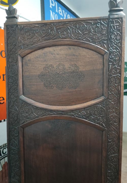 FINE ANGLO INDIAN 3 FOLD CARVED HARDWOOD SCREEN - ADDITIONAL PHOTO 6