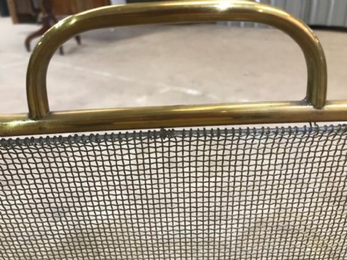 ANTIQUE BRASS FOLDING FIRE SCREEN - ADDITIONAL PHOTO 1