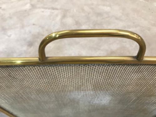ANTIQUE BRASS FOLDING FIRE SCREEN - ADDITIONAL PHOTO 2