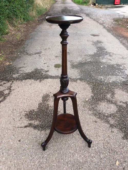 antique quality carved mahogany torchere - CATEGORY: ANTIQUE FURNITURE - DATED 1890
