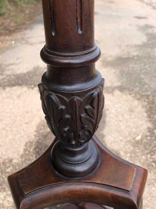ANTIQUE QUALITY CARVED MAHOGANY TORCHERE - ADDITIONAL PHOTO 1