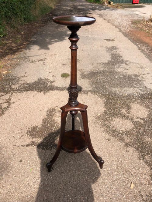 ANTIQUE QUALITY CARVED MAHOGANY TORCHERE - ADDITIONAL PHOTO 3