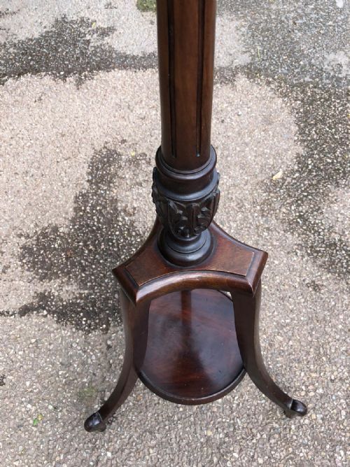 ANTIQUE QUALITY CARVED MAHOGANY TORCHERE - ADDITIONAL PHOTO 4