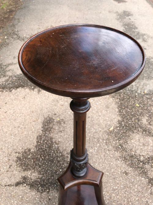 ANTIQUE QUALITY CARVED MAHOGANY TORCHERE - ADDITIONAL PHOTO 5