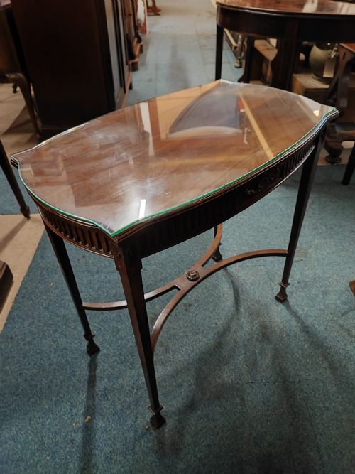 AN ANTIQUE CARVED ADAMS STYLE MAHOGANY LAMP OR SIDE TABLE - ADDITIONAL PHOTO 2