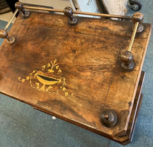 VICTORIAN INLAND AND FIGURED WALNUT MUSIC OR SIDE CABINET - ADDITIONAL PHOTO 3