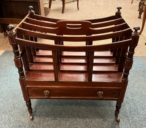 a regency mahogany and inlaid canterbury - CATEGORY: ANTIQUE FURNITURE - DATED REGENCY
