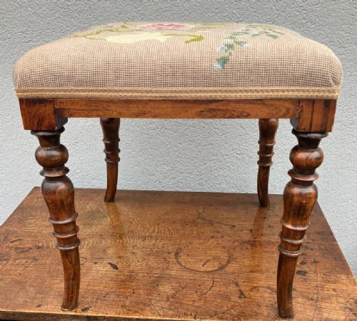 a charming regency stimulated rosewood stool - CATEGORY: ANTIQUE STOOLS - DATED REGENCY