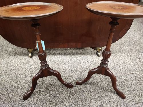 A PAIR OF EDWARDIAN INLAID WINE TABLES - ADDITIONAL PHOTO 5