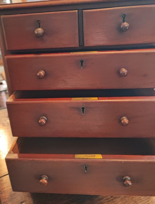 A VICTORIAN MAHOGANY MINIATURE APPRENTICE CHEST OF DRAWERS - ADDITIONAL PHOTO 5