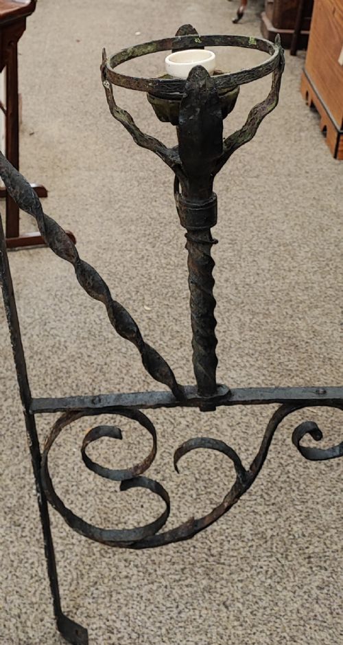 LARGE 19C WROUGHT IRON WALL CANDLE LAMP - ADDITIONAL PHOTO 4