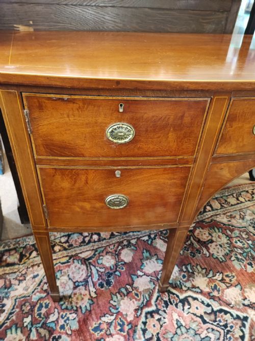 ANTIQUE GEORGE III STYLE MAHOGANY BOW FRONT SIDEBOARD - ADDITIONAL PHOTO 8