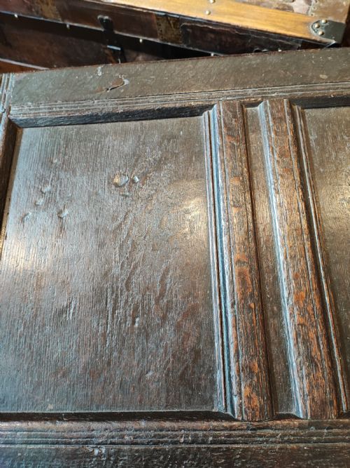 EARLY 18C PANELED OAK COFFEE - ADDITIONAL PHOTO 4