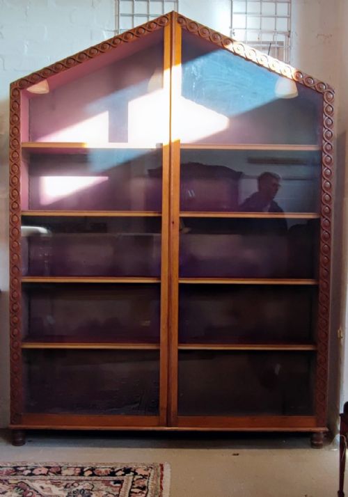 a country house oak shallow cabinetor bookcase - CATEGORY: ANTIQUE BOOKCASES - DATED 19TH CENTURY