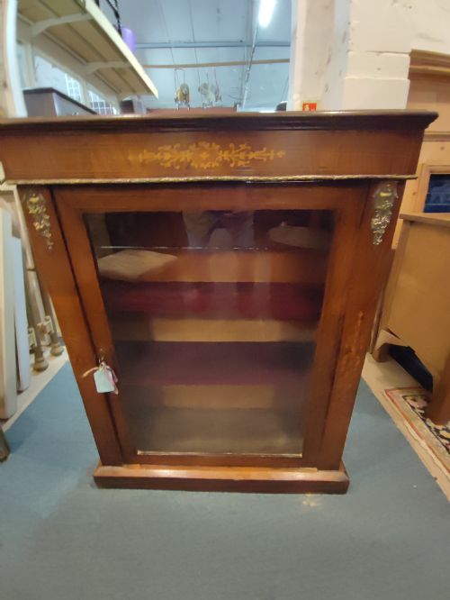 VICTORIAN INLAID WALNUT PIER DISPLAY CABINET - ADDITIONAL PHOTO 2