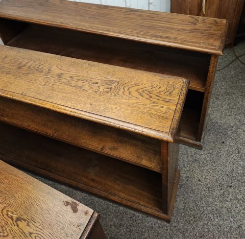 SET OF 3 PRACTICAL OAK OPEN BOOKCASES - ADDITIONAL PHOTO 7