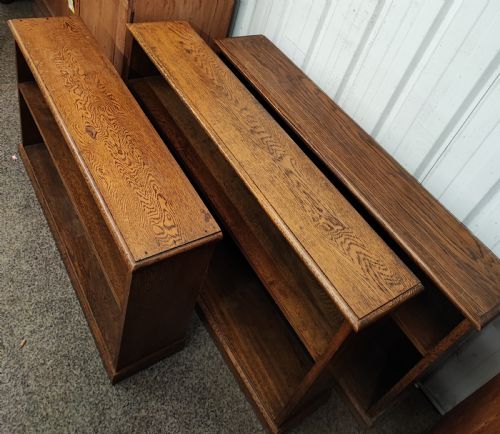 SET OF 3 PRACTICAL OAK OPEN BOOKCASES - ADDITIONAL PHOTO 10