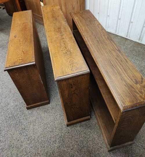 SET OF 3 PRACTICAL OAK OPEN BOOKCASES - ADDITIONAL PHOTO 15
