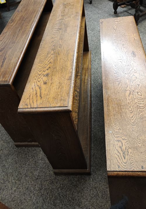 SET OF 3 PRACTICAL OAK OPEN BOOKCASES - ADDITIONAL PHOTO 16