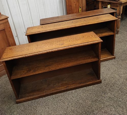 SET OF 3 PRACTICAL OAK OPEN BOOKCASES - ADDITIONAL PHOTO 19
