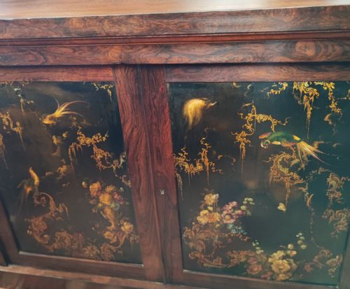 A FINE REGENCY ROSEWOOD AND PAPER MACHE SIDE CABINET - ADDITIONAL PHOTO 4