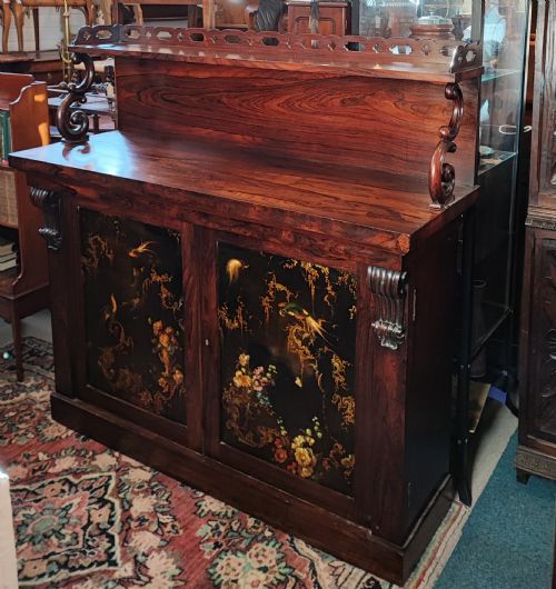A FINE REGENCY ROSEWOOD AND PAPER MACHE SIDE CABINET - ADDITIONAL PHOTO 6