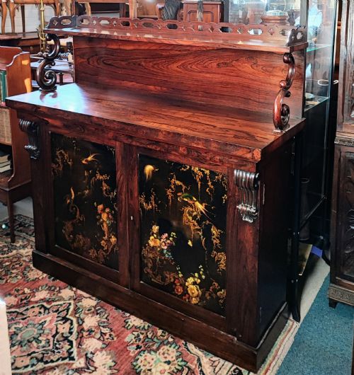 A FINE REGENCY ROSEWOOD AND PAPER MACHE SIDE CABINET - ADDITIONAL PHOTO 11