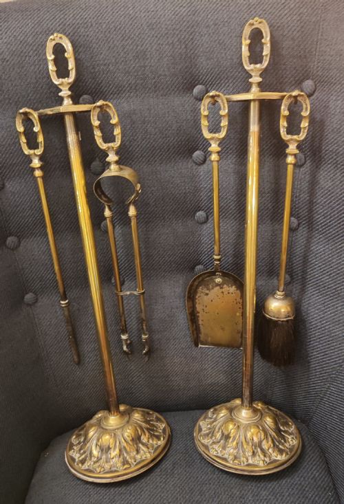 quality antique matching pair of fire irons - CATEGORY: ANTIQUE FIREPLACES - DATED 1890