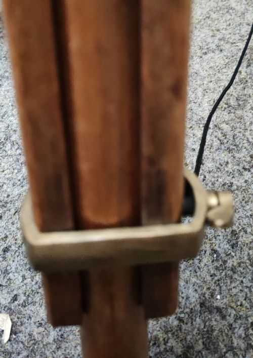 A GOOD AND LARGE ANTIQUE BRASS TELESCOPE ON ORIGINAL TRIPOD STAND - ADDITIONAL PHOTO 13