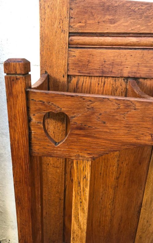 AN ART'S AND CRAFTS OAK STICK STAND ATT TO SHAPLAND AND PETTER - ADDITIONAL PHOTO 2