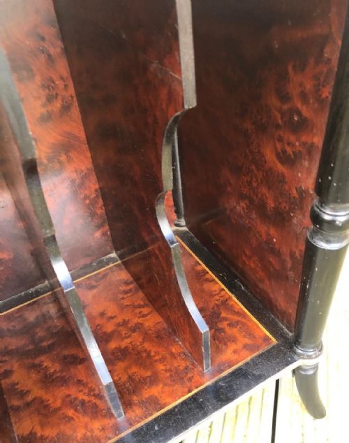 AN ANTIQUE FRENCH MARQUETRY AND AMBOINA MUSIC STAND CABINET - ADDITIONAL PHOTO 1
