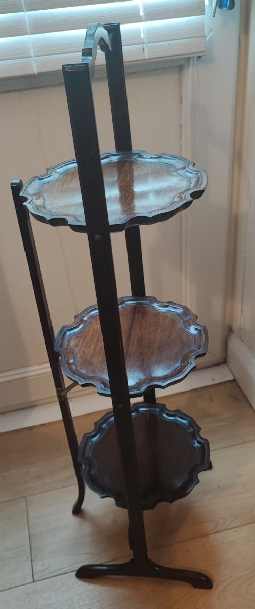 EDWARDIAN MAHOGANY CAKE STAND - ADDITIONAL PHOTO 1