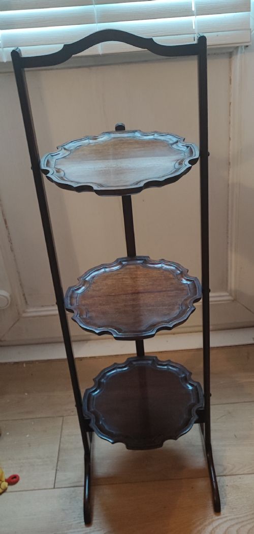 EDWARDIAN MAHOGANY CAKE STAND - ADDITIONAL PHOTO 9