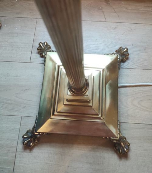 STUNNING CORINTHIAN COLUMN ADJUSTABLE BRASS STANDARD LAMP - ADDITIONAL PHOTO 4
