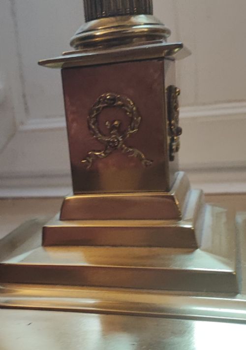 STUNNING CORINTHIAN COLUMN ADJUSTABLE BRASS STANDARD LAMP - ADDITIONAL PHOTO 5