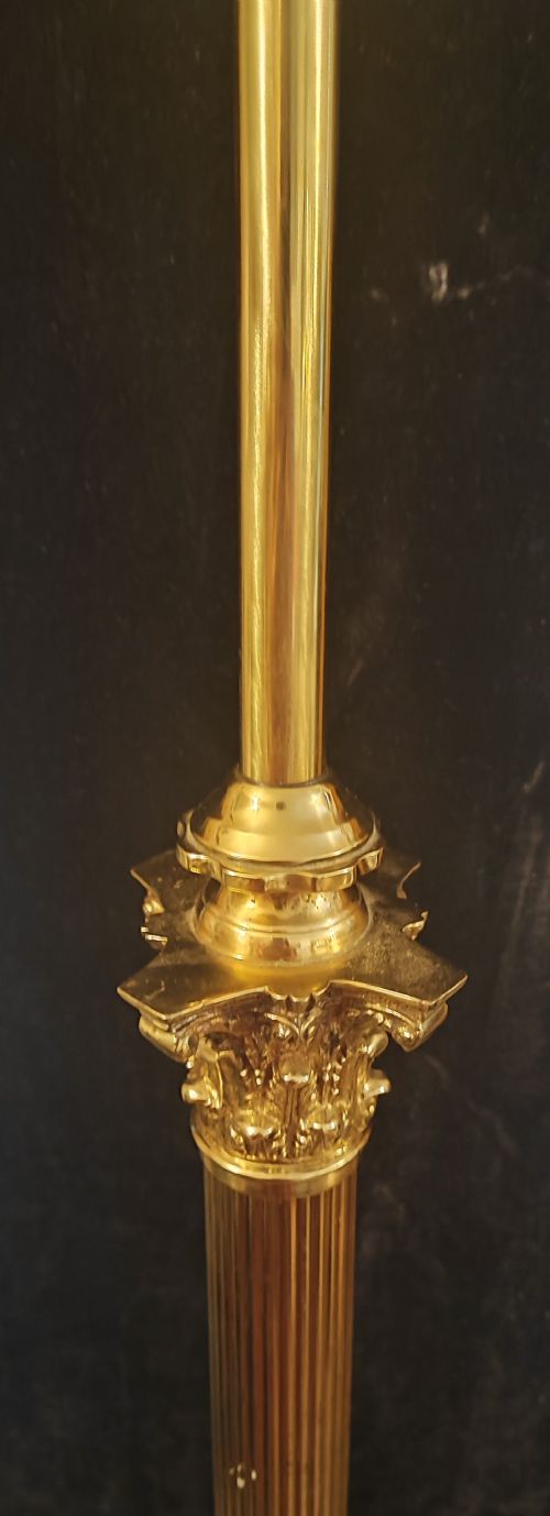 STUNNING CORINTHIAN COLUMN ADJUSTABLE BRASS STANDARD LAMP - ADDITIONAL PHOTO 7