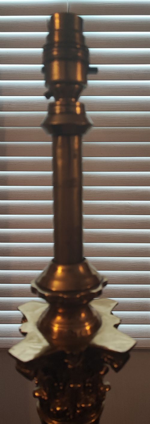 STUNNING CORINTHIAN COLUMN ADJUSTABLE BRASS STANDARD LAMP - ADDITIONAL PHOTO 10