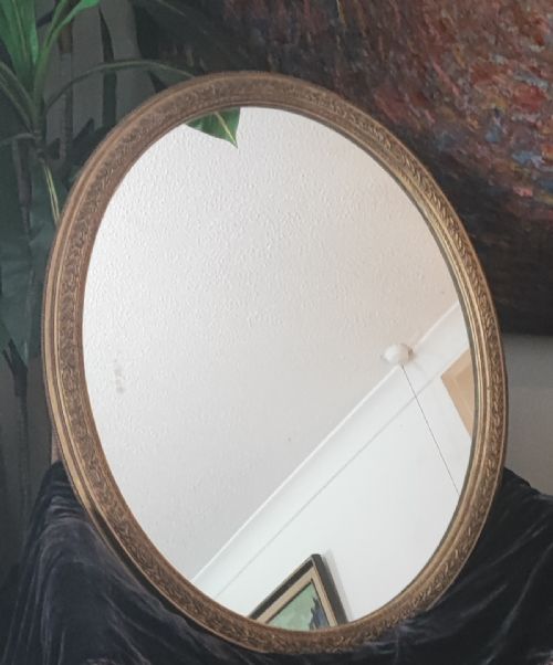 A 19C WOOD AND GESSO GILT FRAMED OVAL MIRROR - ADDITIONAL PHOTO 10