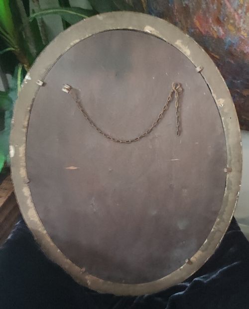 A 19C WOOD AND GESSO GILT FRAMED OVAL MIRROR - ADDITIONAL PHOTO 13
